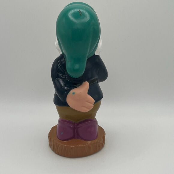 Vintage Snow White & The 7 Dwarfs Sneezy and Sleepy Rubber Squeaky 6” Toys Figur - Picture 9 of 13
